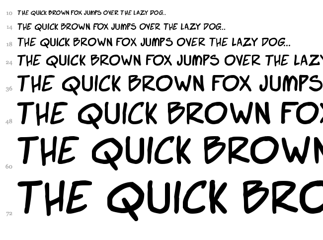 Webcomic Bros font waterfall